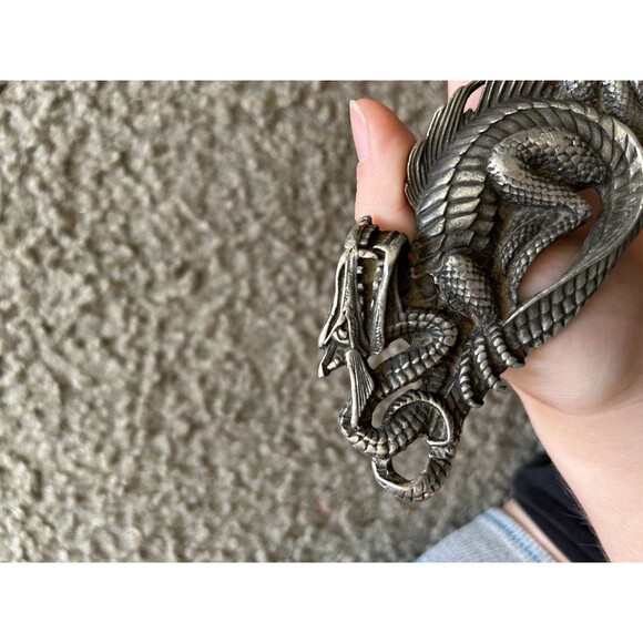 Dragon Belt Buckle by Vinegarroon Foundries 1979 Fine Pewter Fits 1.75" Belt - Picture 4 of 5